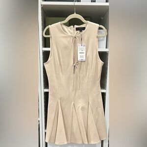Zara Beige Bow Dress